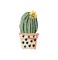 Potted Barrel Cactus Plant, Yellow Flower, Succulent, Embroidered, Iron on Patch